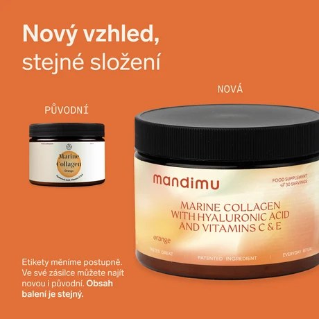 Prémiový kolagen s kys. hyaluronovou a vitamíny C a E (pomerančový)