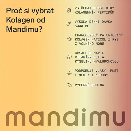 Prémiový kolagen s kys. hyaluronovou a vitamíny C a E (mangový)