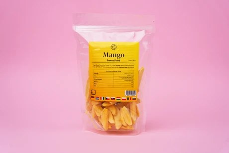 Sada lyofilizovaného (mrazem sušeného) ovoce – jahody, maliny, banány a mango 🍌🥭🍓