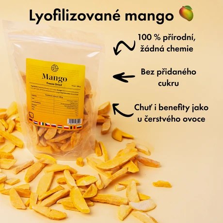 Lyofilizované mango 🥭 (sušené mrazem) 100 g balení